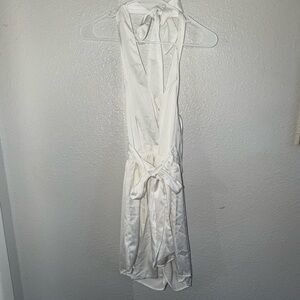 Blue Blush White Backless Dress